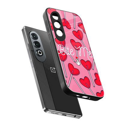 Bite Me sleek oneplus nord ce 4 cover with tempered glass back and TPU edges