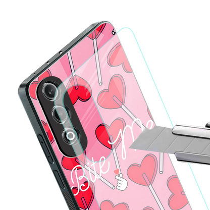 Bite Me stylish phone case for oneplus nord ce 4 | glossy glass and slim fit