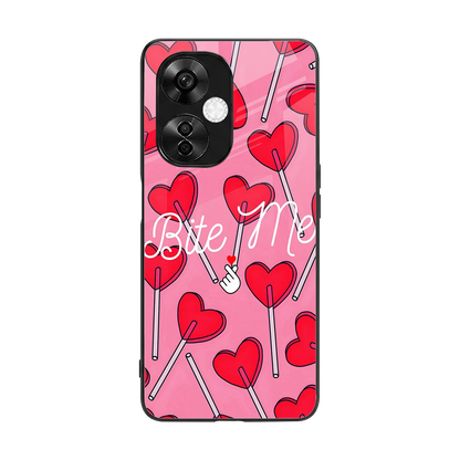 Bite Me back phone cover | glass case for oneplus nord ce 3 lite