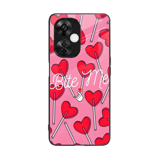 Bite Me back phone cover | glass case for oneplus nord ce 3 lite