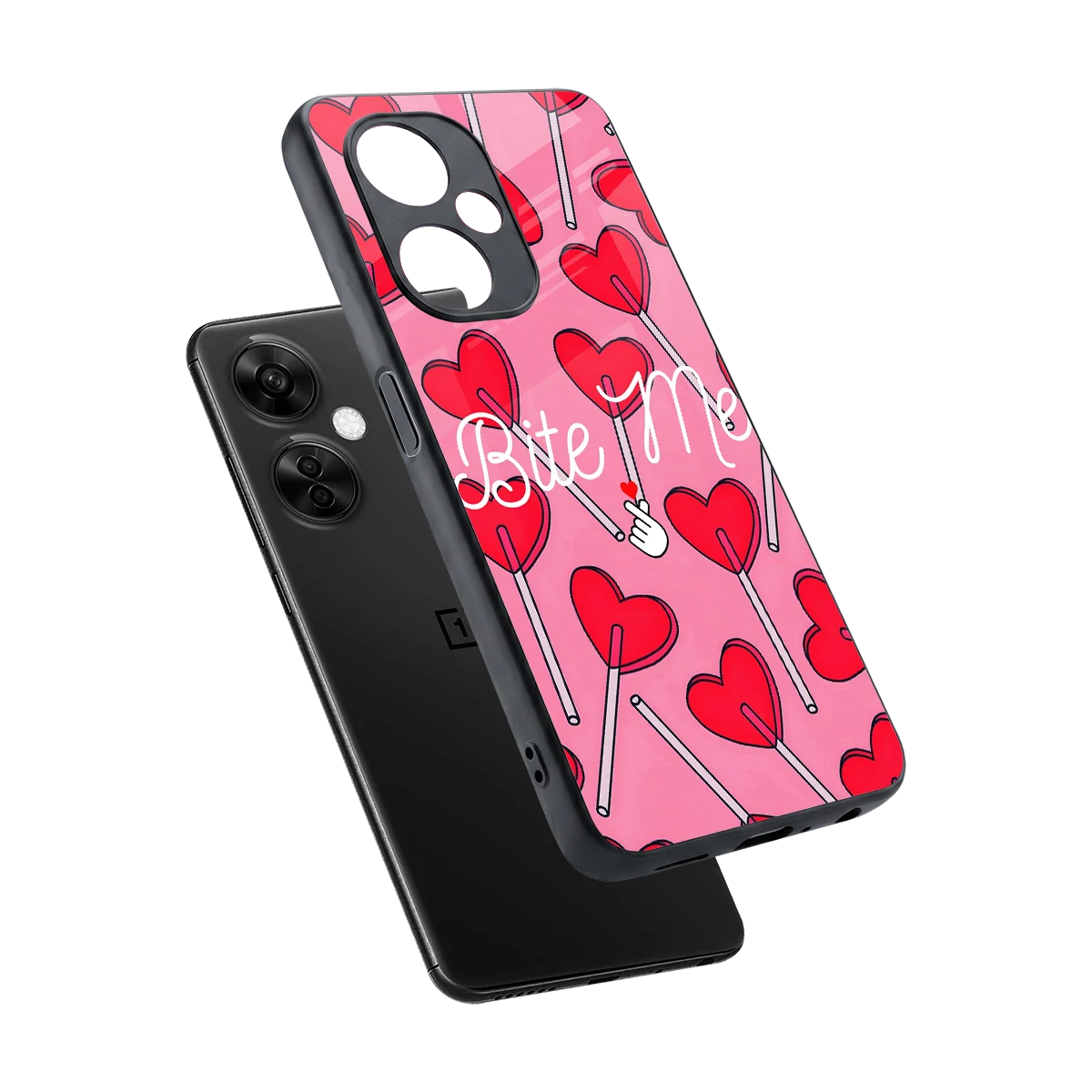 Bite Me sleek oneplus nord ce 3 lite cover with tempered glass back and TPU edges