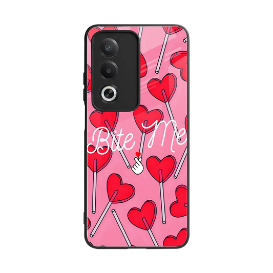 Bite Me back phone cover | glass case for oppo a3 pro
