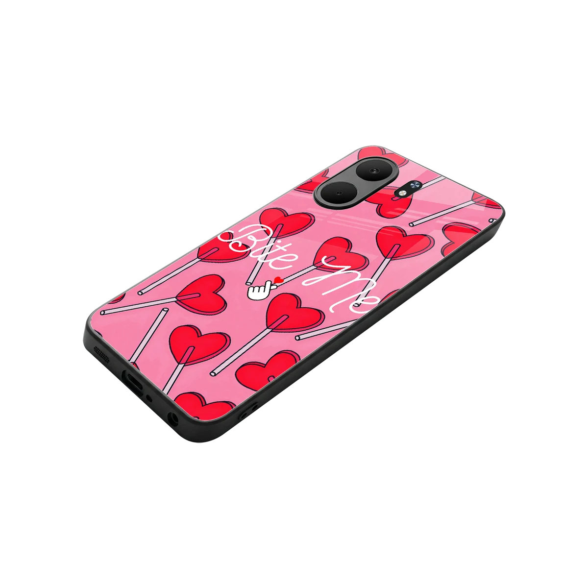 Bite Me stylish phone case for oppo a5x 5g | glossy glass and slim fit