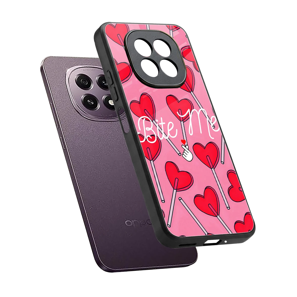 Bite Me sleek oppo f29 5g cover with tempered glass back and TPU edges