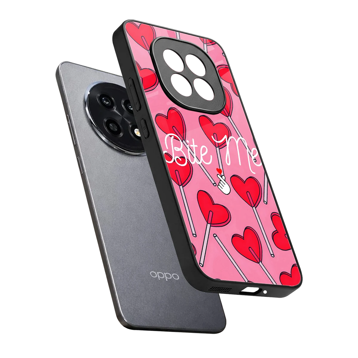 Bite Me sleek oppo f29 pro 5g cover with tempered glass back and TPU edges
