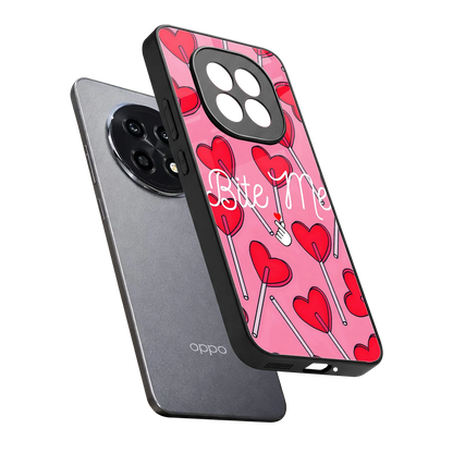 Bite Me sleek oppo f29 pro 5g cover with tempered glass back and TPU edges