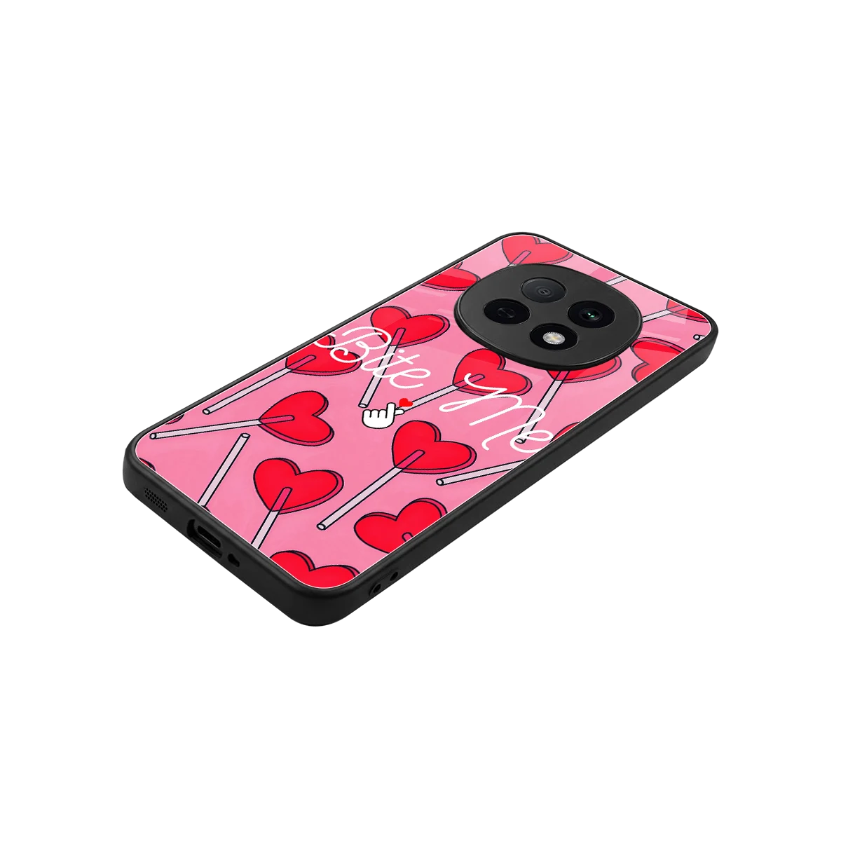Bite Me stylish phone case for oppo f29 pro 5g | glossy glass and slim fit