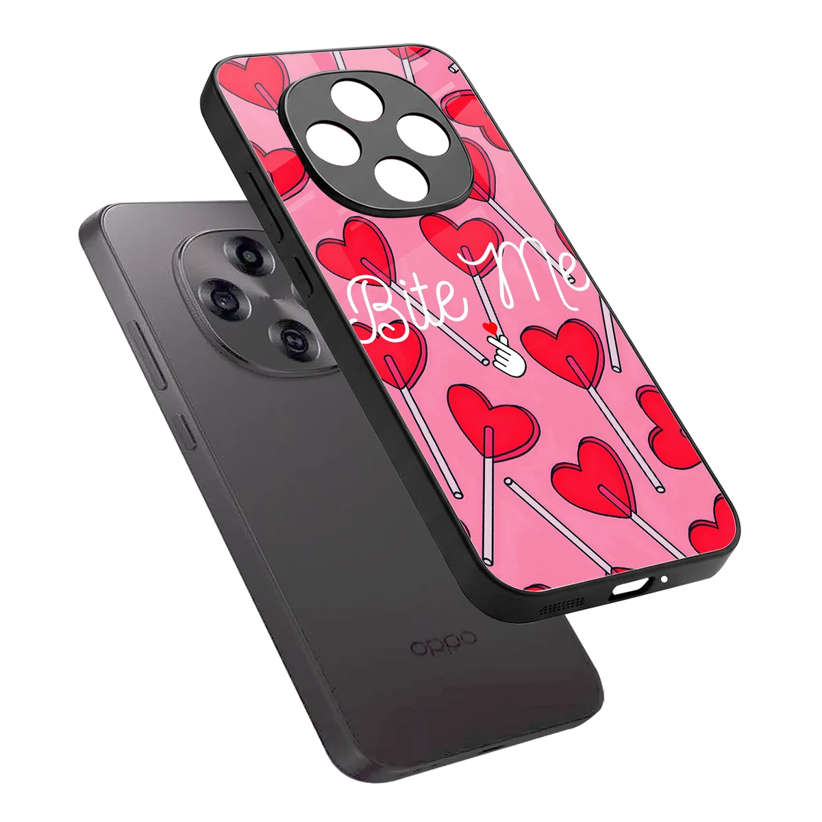 Bite Me sleek oppo f31 pro 5g cover with tempered glass back and TPU edges
