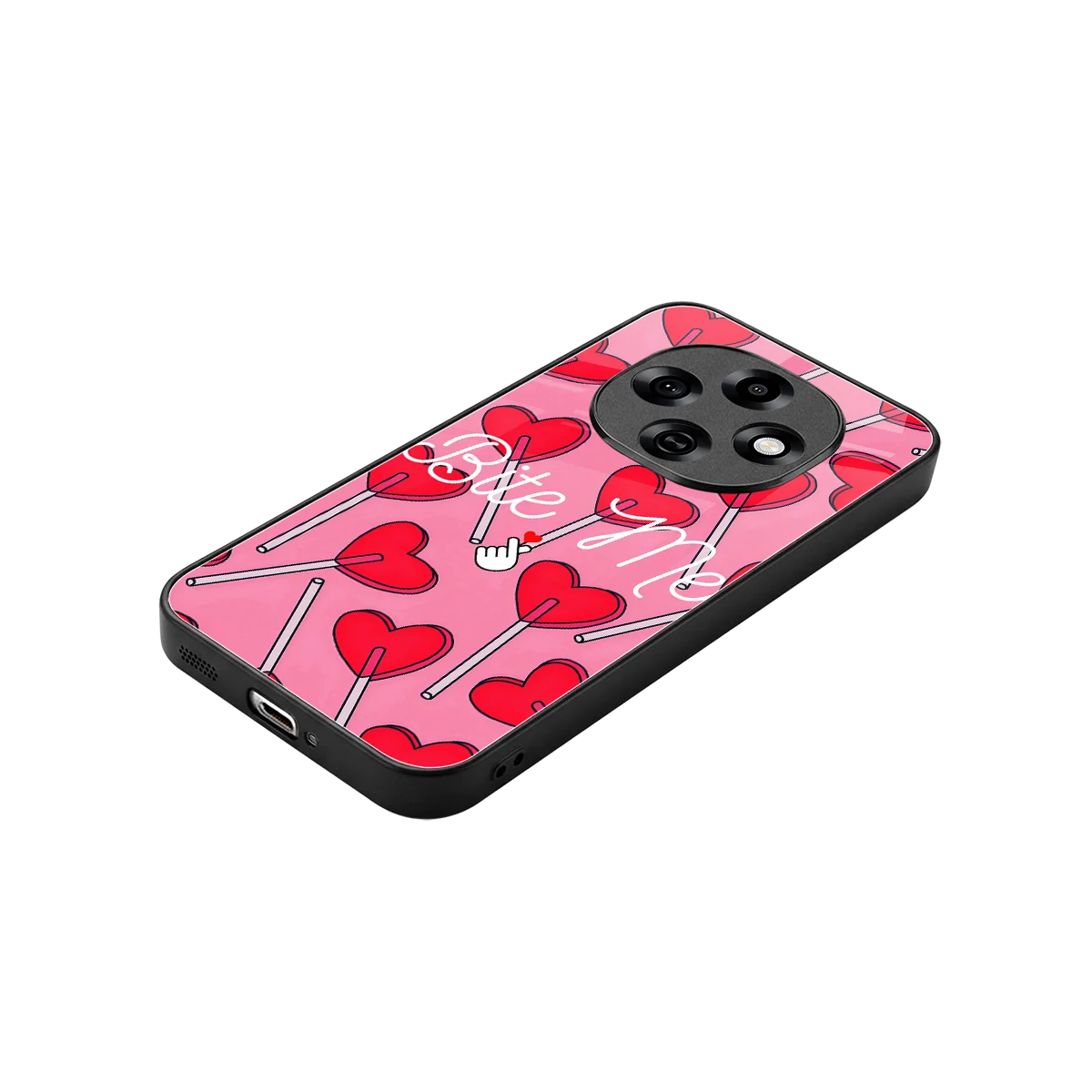 Bite Me stylish phone case for oppo f31 pro 5g | glossy glass and slim fit