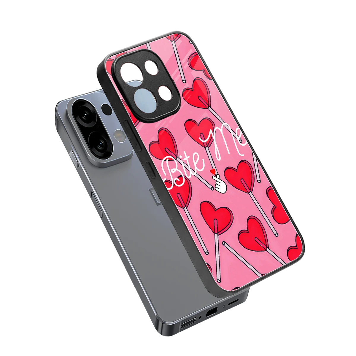 Bite Me sleek oppo k13 5g cover with tempered glass back and TPU edges