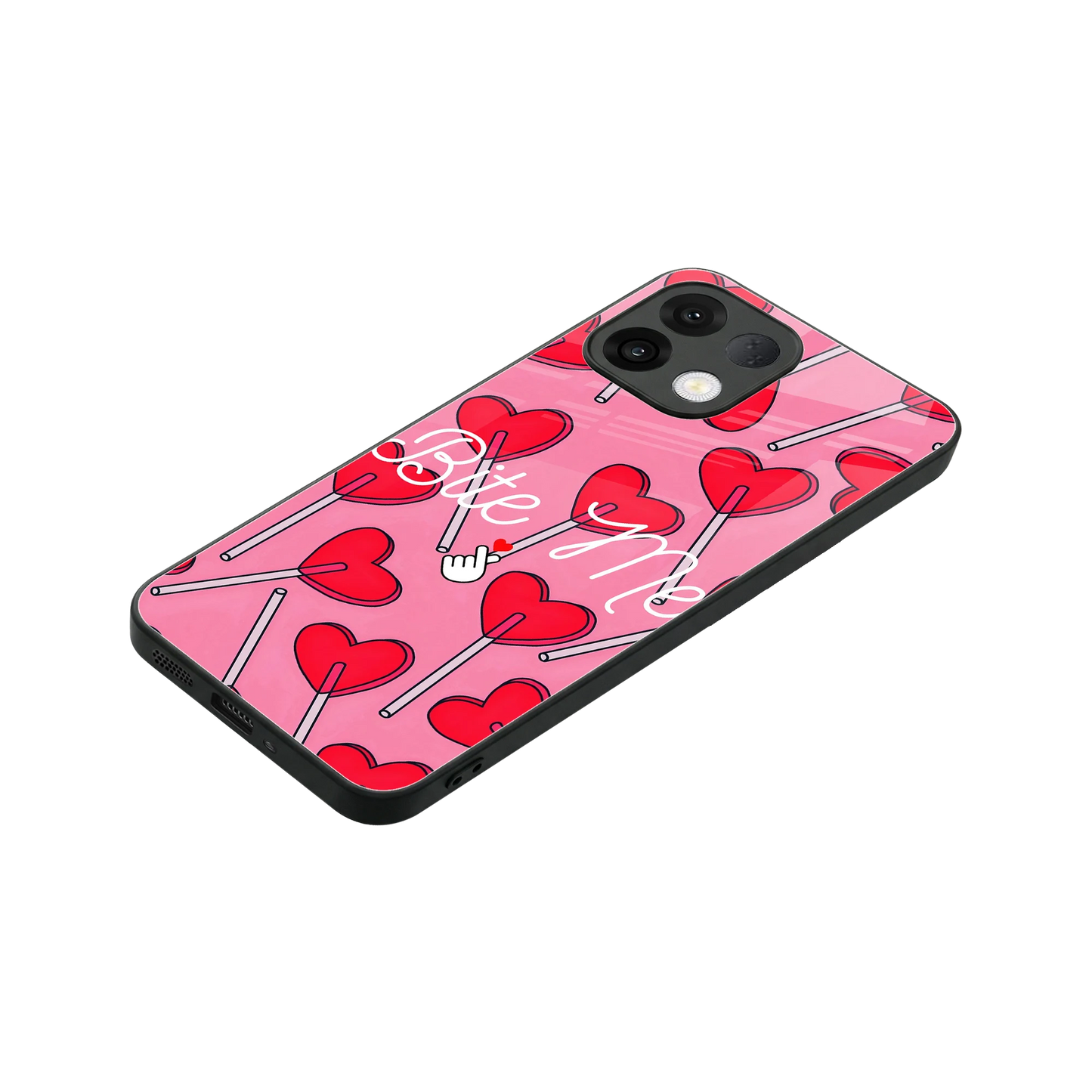 Bite Me stylish phone case for oppo k13 5g | glossy glass and slim fit