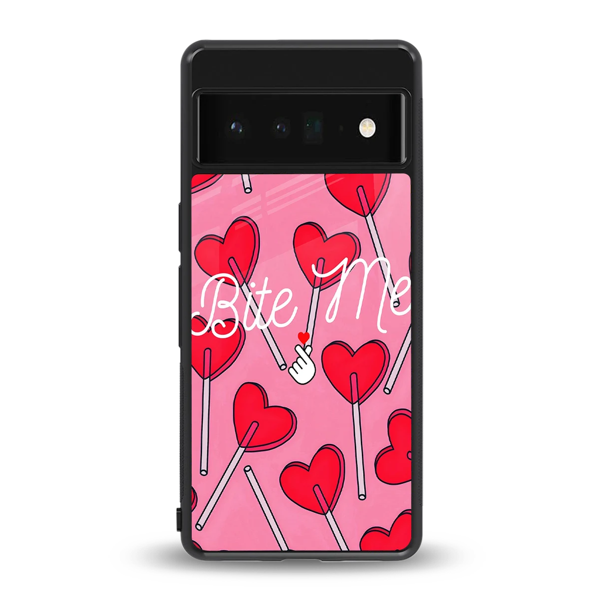 Bite Me back phone cover | glass case for google pixel 6 pro