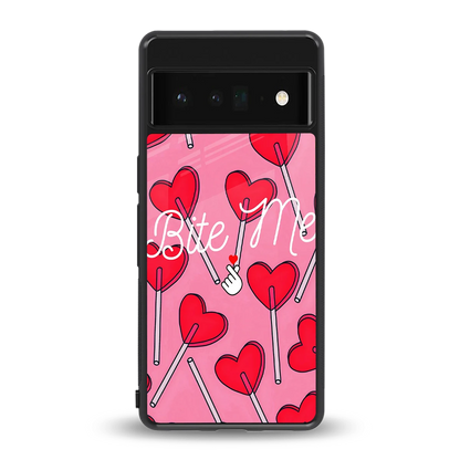Bite Me back phone cover | glass case for google pixel 6 pro