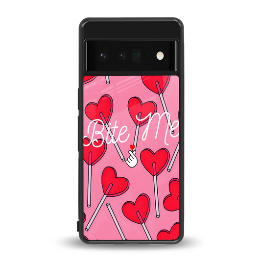 Bite Me back phone cover | glass case for google pixel 6 pro