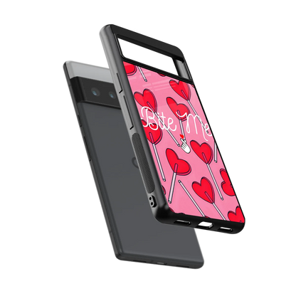 Bite Me sleek google pixel 6 pro cover with tempered glass back and TPU edges