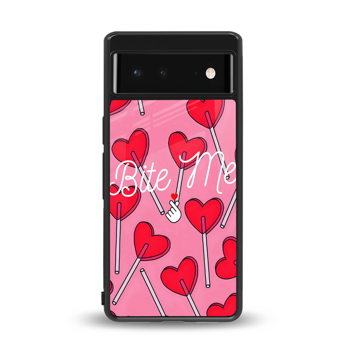 Bite Me back phone cover | glass case for google pixel 6a