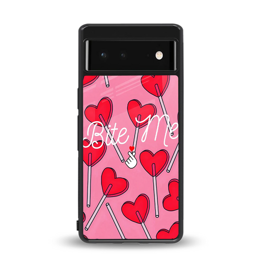 Bite Me back phone cover | glass case for google pixel 6a
