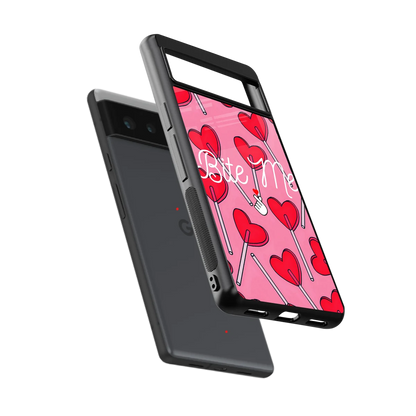 Bite Me sleek google pixel 6 cover with tempered glass back and TPU edges