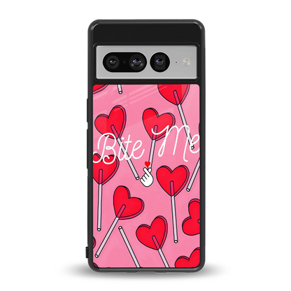 Bite Me back phone cover | glass case for google pixel 7 pro