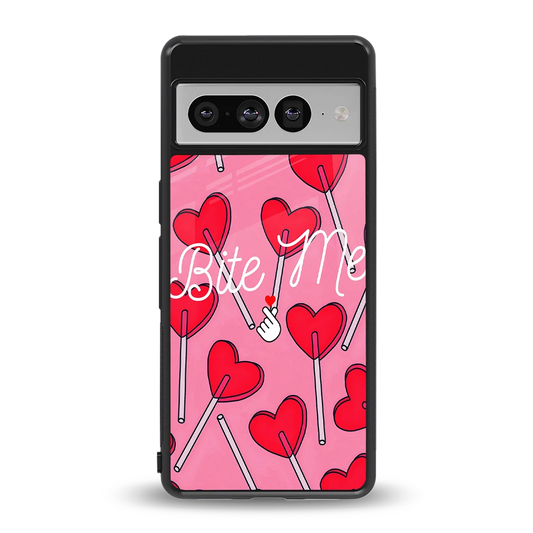 Bite Me back phone cover | glass case for google pixel 7 pro