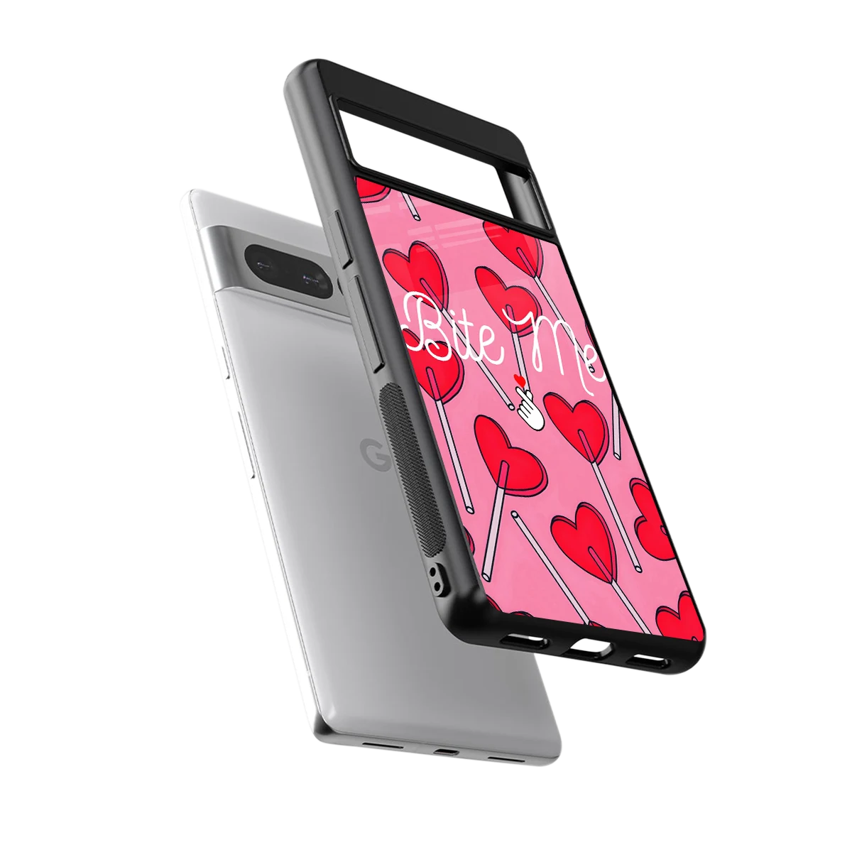 Bite Me sleek google pixel 7 pro cover with tempered glass back and TPU edges