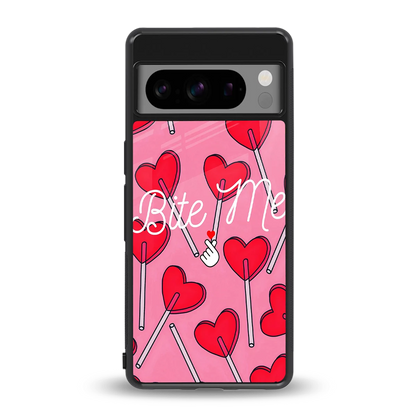 Bite Me back phone cover | glass case for google pixel 8 pro