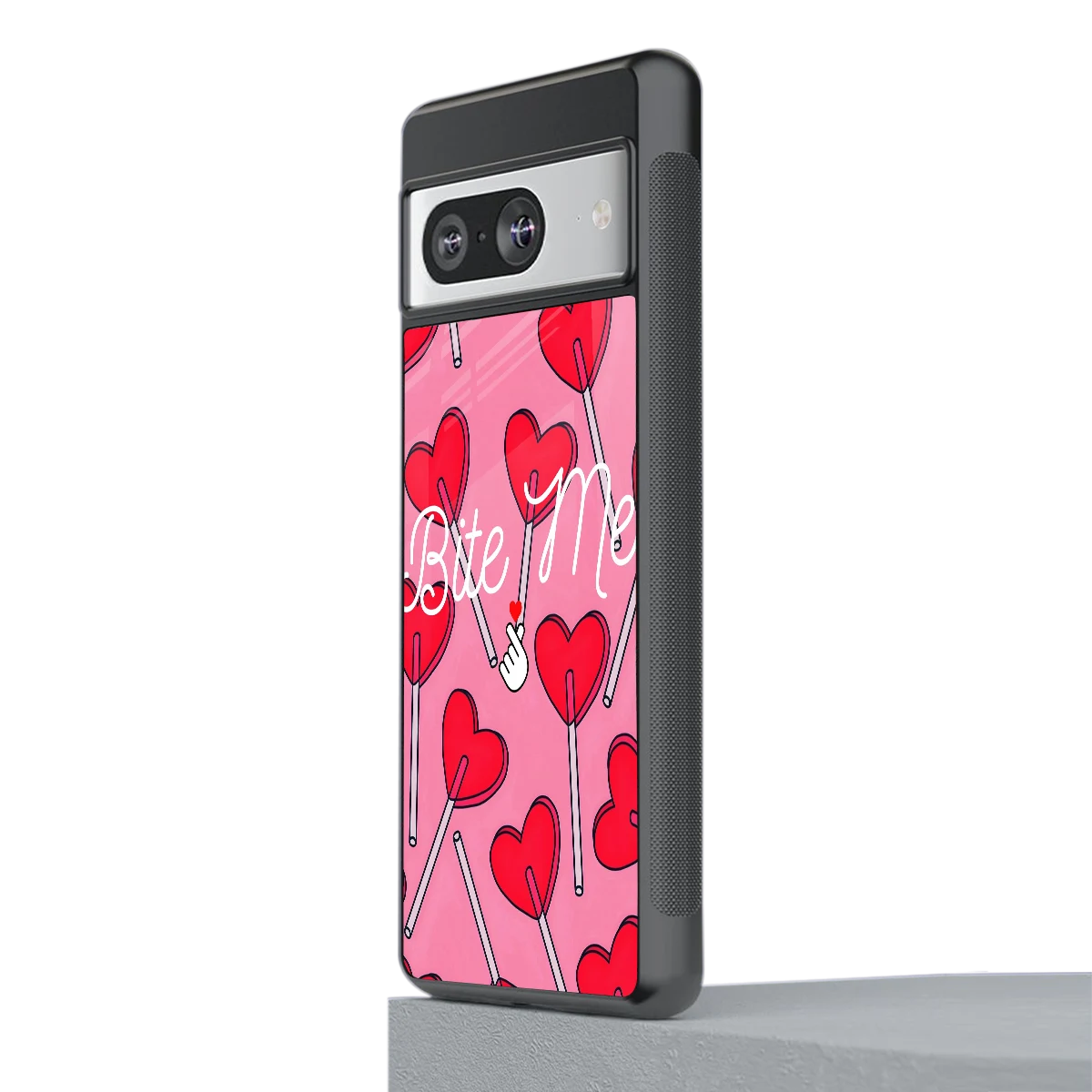 Bite Me stylish phone case for google pixel 8 | glossy glass and slim fit