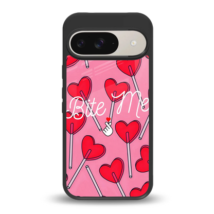 Bite Me back phone cover | glass case for google pixel 9