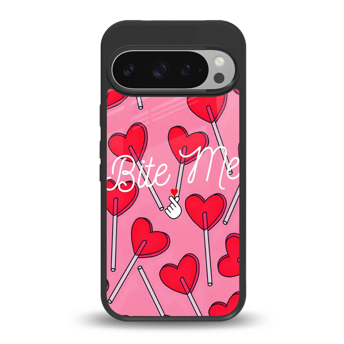 Bite Me back phone cover | glass case for google pixel 9 pro xl