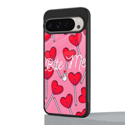 Bite Me google pixel 9 pro mobile cover | shockproof glass phone case