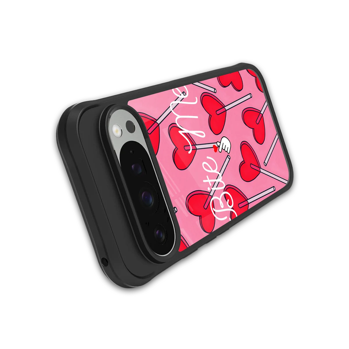 Bite Me stylish phone case for google pixel 9 pro xl | glossy glass and slim fit