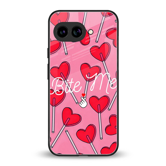 Bite Me back phone cover | glass case for google pixel 9a