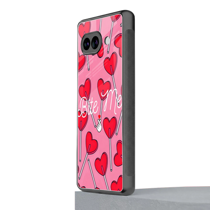 Bite Me google pixel 10a mobile cover | shockproof glass phone case