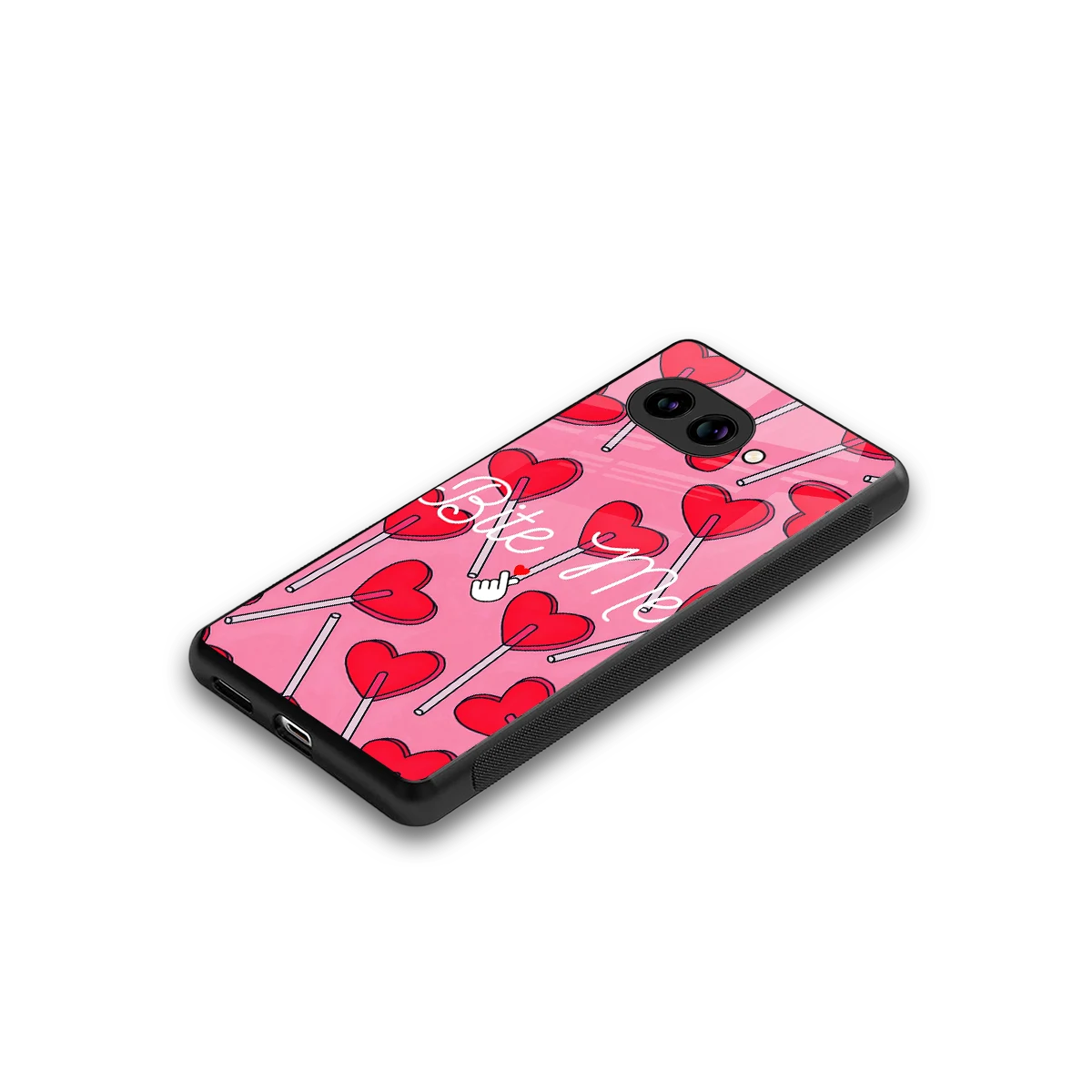 Bite Me stylish phone case for google pixel 10a | glossy glass and slim fit