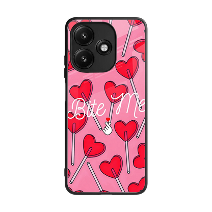 Bite Me back phone cover | glass case for redmi 12 5g