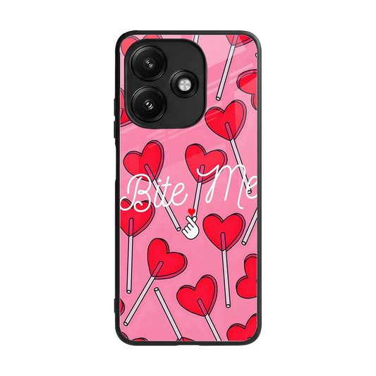 Bite Me back phone cover | glass case for redmi 12 5g