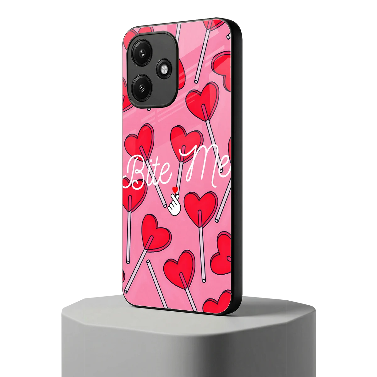 Bite Me redmi 12 5g mobile cover | shockproof glass phone case
