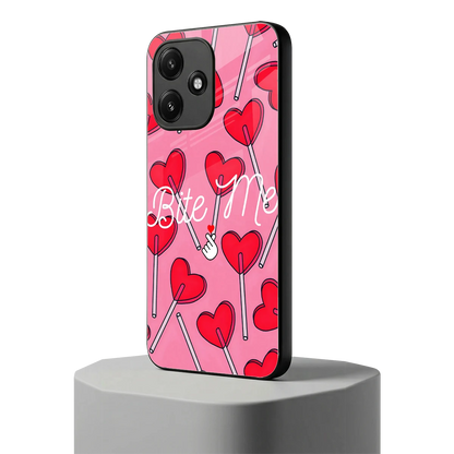 Bite Me redmi 12 5g mobile cover | shockproof glass phone case