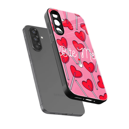 Bite Me sleek samsung galaxy a36 5g cover with tempered glass back and TPU edges