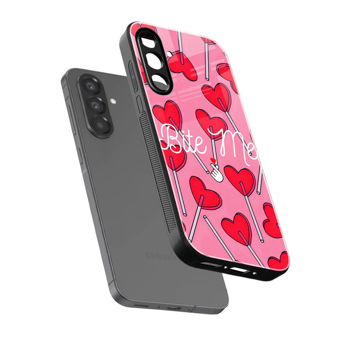 Bite Me sleek samsung galaxy a17 5g cover with tempered glass back and TPU edges