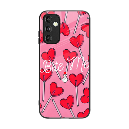 Bite Me back phone cover | glass case for samsung galaxy m14 5g