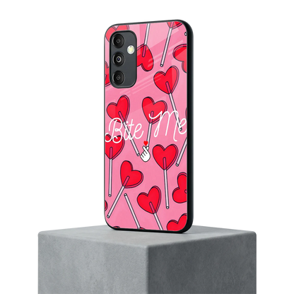 Bite Me samsung galaxy m14 5g mobile cover | shockproof glass phone case