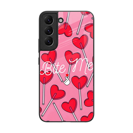 Bite Me back phone cover | glass case for samsung galaxy s22