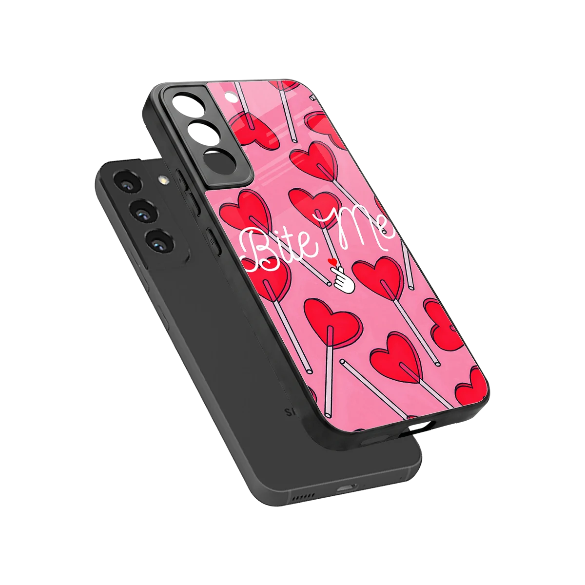 Bite Me sleek samsung galaxy s22 cover with tempered glass back and TPU edges