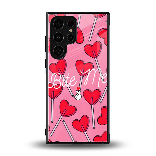 Bite Me back phone cover | glass case for samsung galaxy s24 ultra