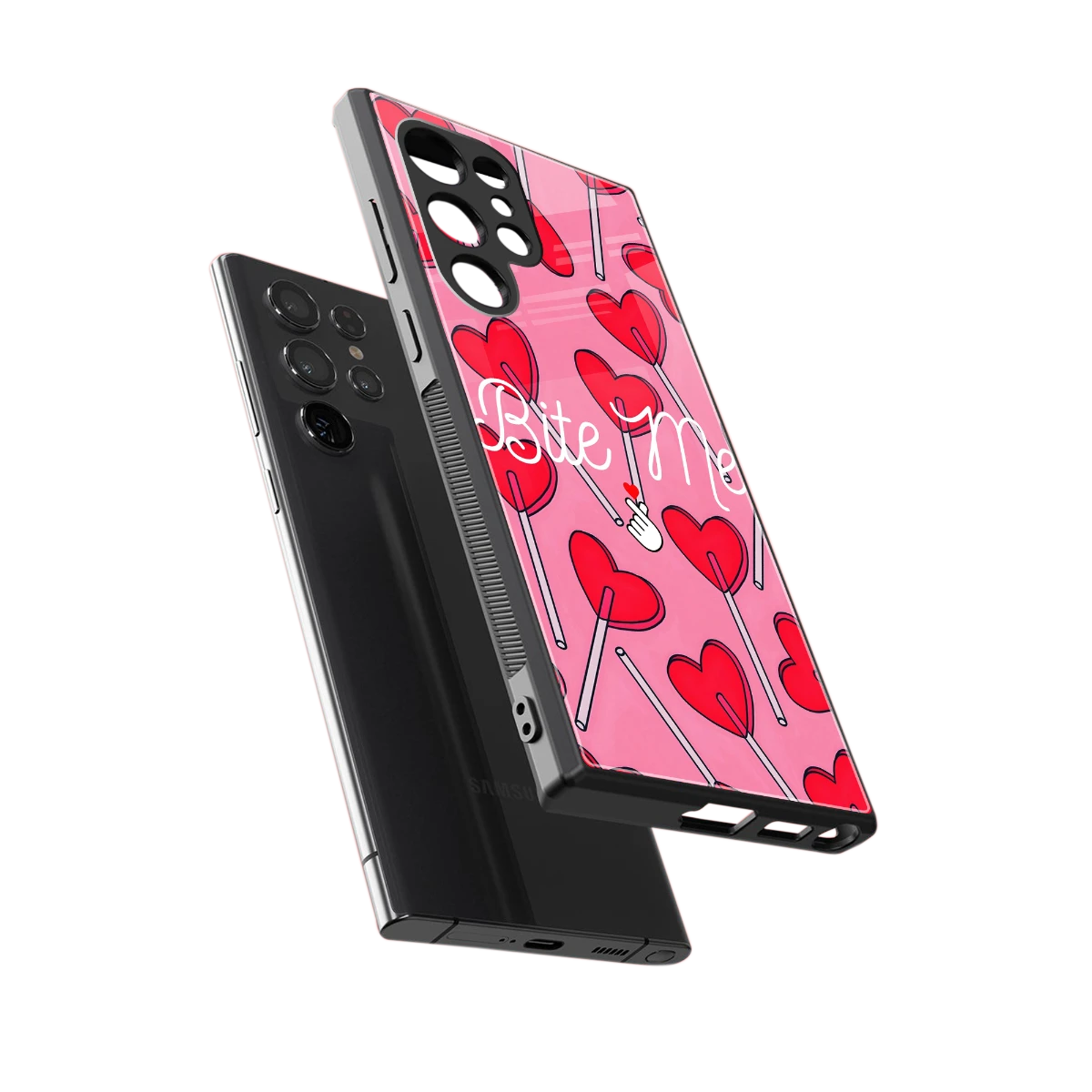 Bite Me sleek samsung galaxy s23 ultra cover with tempered glass back and TPU edges