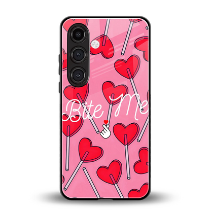 Bite Me back phone cover | glass case for samsung galaxy s24