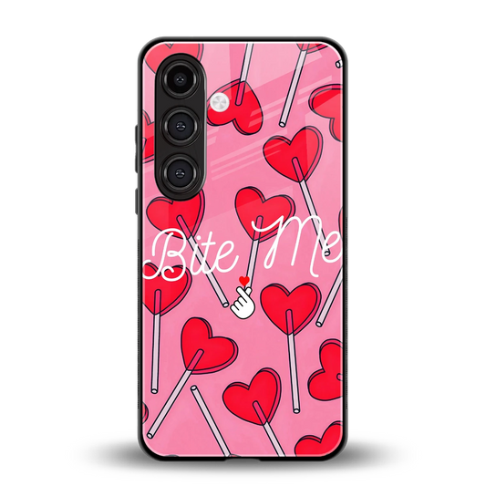 Bite Me back phone cover | glass case for samsung galaxy s24