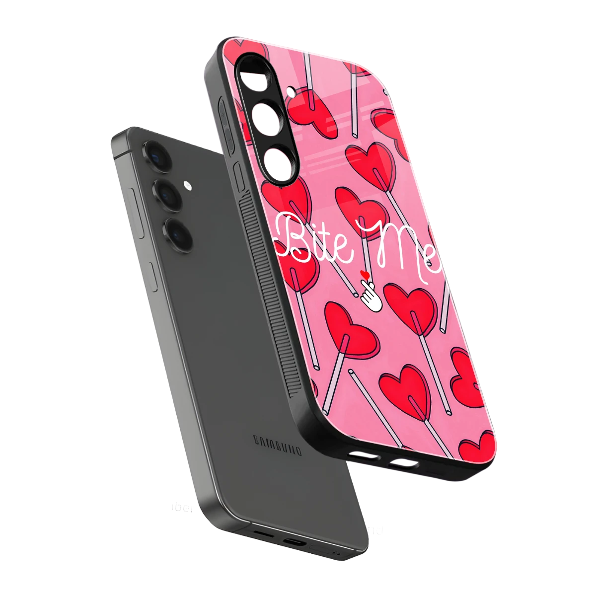 Bite Me sleek samsung galaxy s23 plus cover with tempered glass back and TPU edges