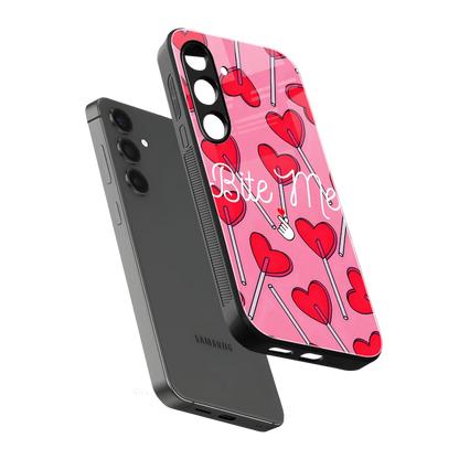Bite Me sleek samsung galaxy s24 cover with tempered glass back and TPU edges
